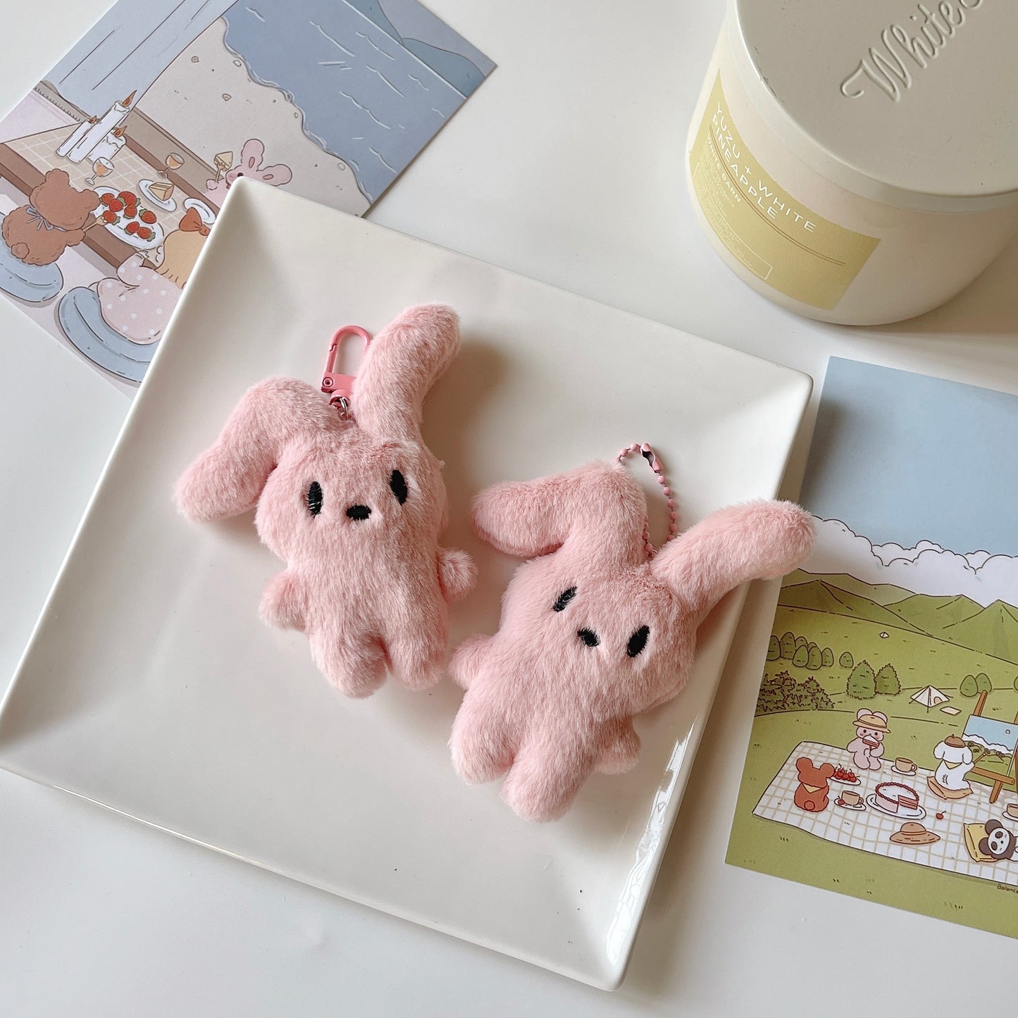 Fluffy Pink Bunny Bag Accessory